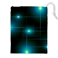 Light Shining Lighting Blue Night Drawstring Pouch (4xl) by anzea