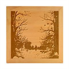 Christmas Frame Border Wood Photo Frame Cube by Apen