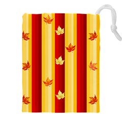 Autumn Fall Leaves Vertical Drawstring Pouch (4xl) by anzea