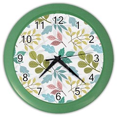 Leaf Pattern  Color Wall Clock by Safari