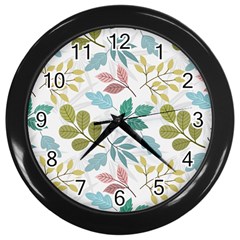 Leaf Seamless Pattern  Wall Clock (black) by Safari