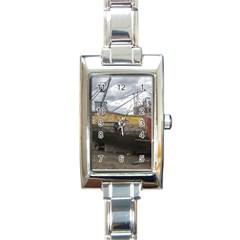 Maritime Memories, San Antonio Oeste, Rio Negro, Argentina Rectangle Italian Charm Watch by dflcprintsclothing