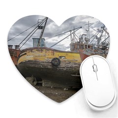 Maritime Memories, San Antonio Oeste, Rio Negro, Argentina Heart Mousepad by dflcprintsclothing