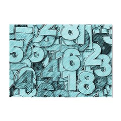 Blue Digits Background, Artwork, Numbers Crystal Sticker (a4) by kyorashop23