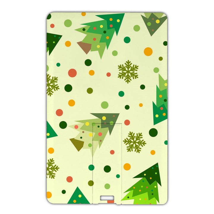 Christmas Pattern Background Seamless Name Card Style USB Flash Drive