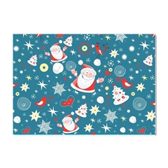 Christmas Pattern, Pattern, Christmas, Santa, Blue Crystal Sticker (a4) by kyorashop23