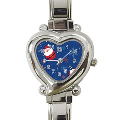 Feliz Natal, Santa, Merry Christmas Heart Italian Charm Watch by kyorashop23