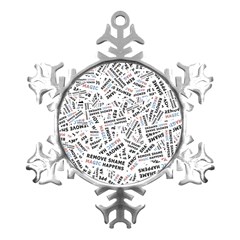 Embrace The Magic Inspirational Phrase Pattern Metal Small Snowflake Ornament by dflcprintsclothing