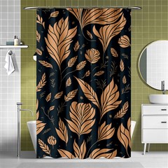 Background Pattern Leaves Texture Shower Curtain 48  X 72  (small)  by Salmanaz77