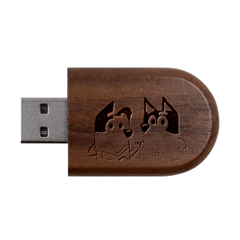 Bluey Wood Oval Usb Flash Drive by avitendut