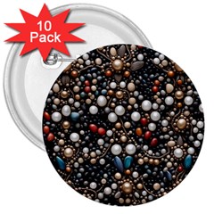 Pearls And Stones 3  Buttons (10 Pack)  by dedoma