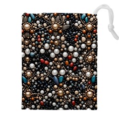 Pearls And Stones Drawstring Pouch (4xl) by dedoma