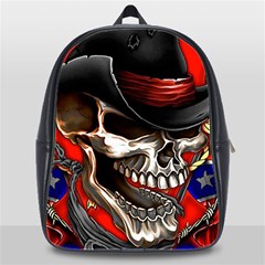 Confederate Flag Usa America United States Csa Civil War Rebel Dixie Military Poster Skull School Bag (xl) by Ket1n9