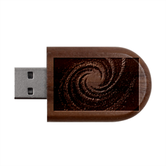 Galaxy Background Star Wood Oval Usb Flash Drive by Bedest