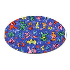 Grateful Dead Dancing Bears Pattern Oval Magnet by Salmanaz77