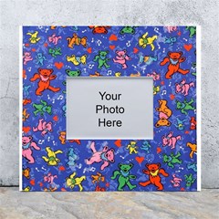 Grateful Dead Dancing Bears Pattern White Wall Photo Frame 5  X 7  by Salmanaz77