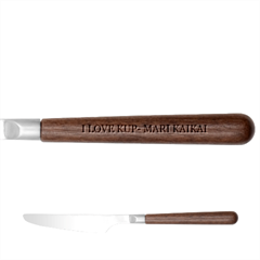 I Love Kup- Mari Kaikai On Stainless Steel Knife With Wooden Handle by DeadlyKitchenware2024