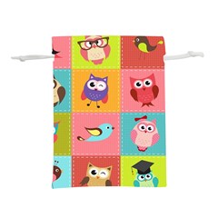 Owls Pattern, Abstract, Art, Desenho Lightweight Drawstring Pouch (m) by kyorashop23