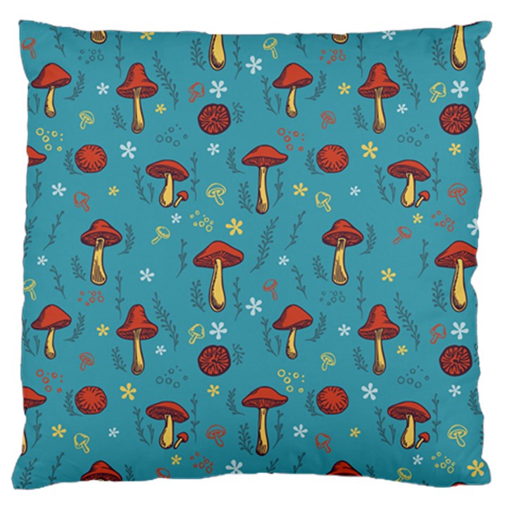 Whimsical Mushroom pattern Standard Premium Plush Fleece Cushion Case (One Side)