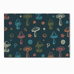 Whimsical Mushrooms Pattern Postcard 4 x 6  (pkg Of 10) by Drawde