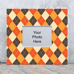 Halloween Argyle Pattern  White Wall Photo Frame 5  X 7  by Safari