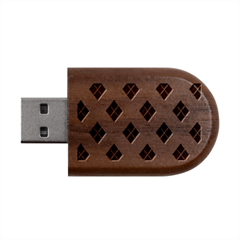 Halloween Argyle Pattern  Wood Oval Usb Flash Drive by Safari