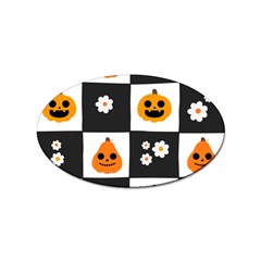 Seamless Halloween Pattern With Smiling Pumpkin 20240926 161714 0000 Sticker Oval (100 Pack) by Safari