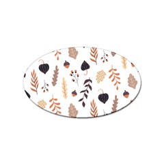 Autumn Seamless Leaves Pattern  Sticker Oval (10 Pack) by Safari