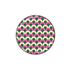 Green Yellow Pattern Hat Clip Ball Marker (4 Pack) by ytdream