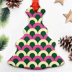 Green Yellow Pattern Christmas Tree Ornament (two Sides) by ytdream