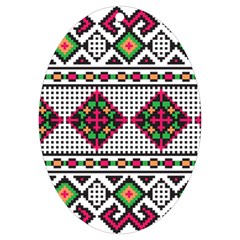 Ukrainian Folk Seamless Pattern Ethnic Ornament Border Element Traditional Uv Print Acrylic Ornament Oval by Grandong