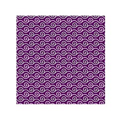 Violet White Pattern Square Satin Scarf (30  X 30 ) by ytdream