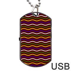 Multicolor Wave Pattern Dog Tag Usb Flash (two Sides) by ytdream