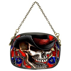 Confederate Flag Usa America United States Csa Civil War Rebel Dixie Military Poster Skull Chain Purse (one Side) by Ket1n9