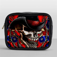 Confederate Flag Usa America United States Csa Civil War Rebel Dixie Military Poster Skull Mini Toiletries Bag (one Side) by Ket1n9