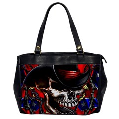 Confederate Flag Usa America United States Csa Civil War Rebel Dixie Military Poster Skull Oversize Office Handbag by Ket1n9