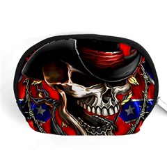 Confederate Flag Usa America United States Csa Civil War Rebel Dixie Military Poster Skull Accessory Pouch (medium) by Ket1n9