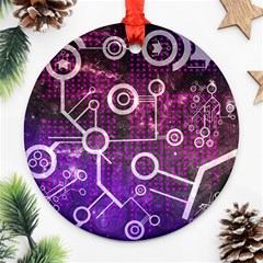 Cosmic Network Geometric Art Ornament (round) by ExtraAwesomeSauce