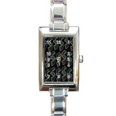 Multicolored Dna Strand Art Rectangle Italian Charm Watch by ExtraAwesomeSauce