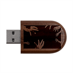 Horror Themed Bloody Hands Wood Oval USB Flash Drive USB