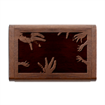 Horror Themed Bloody Hands Wood Oval USB Flash Drive Box