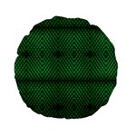 Green Diamond Grid Pattern Standard 15  Premium Round Cushions Back