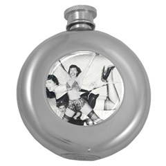 Betty Page Bdsm Round Hip Flask (5 Oz) by CherleyTemples