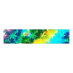 Colorful Aqua Marijuana Leaves Soft Velvet Scrunchie by CoolDesigns