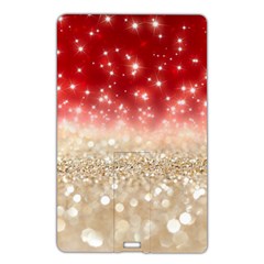 Abstract, Christmas, Glittery, Gold, Red Name Card Style Usb Flash Drive by kyorashop23