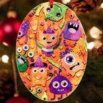 Halloween Monsters UV Print Acrylic Ornament Oval Front