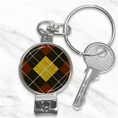 Yellow Plaid Nail Clippers Key Chain by ConteMonfrey