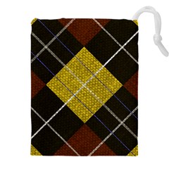 Yellow Plaid Drawstring Pouch (5xl) by ConteMonfrey