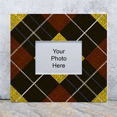 Yellow Plaid White Wall Photo Frame 5  X 7  by ConteMonfrey