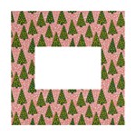 Christmas Retro pattern Christmas tree Snow Snowflakes Polka dot Light White Box Photo Frame 4  x 6  Front